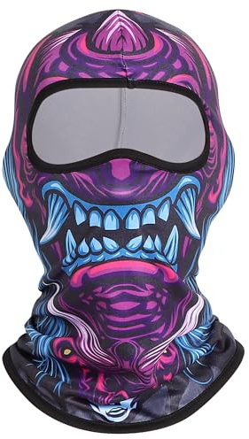 GMYIAK Cagoule imprimée tête de mort, cache-cou de moto, cagoule pour vélo, skateboard, snowboard, sport en plein air, masque costume d'Halloween pour fête d'horreur, 3, Taille unique