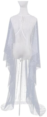 Zghhc Langer Hochzeitsschal, Umhang, Schleier, Kathedrale, Perlenschleier, Brautumhänge, Damen-hochzeitskleid, Wickel-schulterumhang