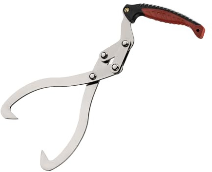 Wiltec Handpackzange mit 30 cm Klauenöffnung bis 100 kg, 44 cm Holzzange aus Stahl zum Heben, Packzange für Rundhölzer bis Ø 30 cm, Greifer mit Handgriff