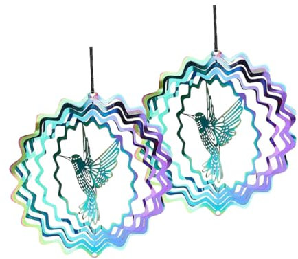 Yardwe 2stücke Windfänger Zum Aufhängen Gartenornamente Aus Rotierende Windspinner Hängende Winddekoration Für Outdoor-bastelarbeiten Dekoratives Windrotationsornament Für Rasen