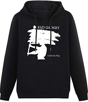XIASHUN Fad Gadget - Sudadera con capucha unisex de manga larga para hombre, con bolsillo, color negro, Negro, L