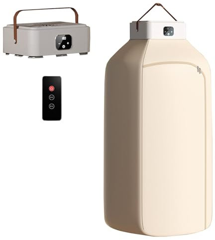 ZPRYZHD Secadora de Ropa Portatil, Mini Secadora de Ropa con Control Remoto, Pequeña Secador Ropa Electrico Compacta y Plegable con Bolsa Seca para Viajes, Dormitorio, Hogar, Apartamento(White)