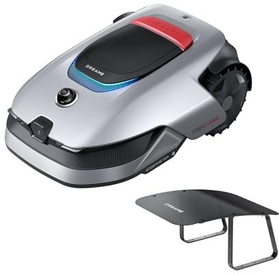 DREAME A2 Robot Tagliaerba, Rilevazione Automatica dei Bordi, Senza Filo Perimetrale, Radar 3D e Visione AI, Tecnologia OmniSense 2.0, Mappatura Precisa a fino a 3000m² + Garage per Robot Tagliaerba