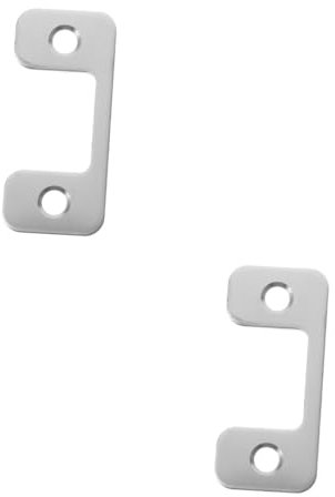 POPETPOP 2 Pièces Accessoires de serrure de porte intérieur loquet frapper gâches pour portes extérieures plaque de recouvrement de trou de porte Acier inoxydable Silver