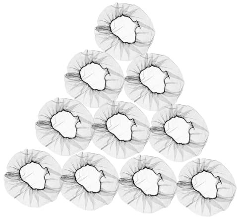 WRITWAA 100 Stück Anti Haarausfall Netzmütze Koch Haarnetze Haarnetzkappen Op Haube Große Mützen Mit Netz Haarkappe Netzdeckel Küche Catering Haarhaube Nylon Schwarz