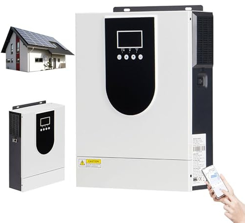 DHsdlpLU Onduleur Solaire Hybride 2kw/3,2kw, Chargeur Hybride Hors Réseau 12v/24v-220v, avec Contrôleur De Charge Solaire Mppt 80a, pour Camping-Car, Maison,2000W