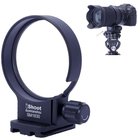 iShoot Lens Collar Tripod Mount Ring Compatible with Sigma 16-300mm F3.5-6.7 DC OS (E/X/L/RF Mount), Lens Support Holder Bracket Bottom is Arca-Swiss Fit Quick Release Plate for Arca Clamp &Stabilizer