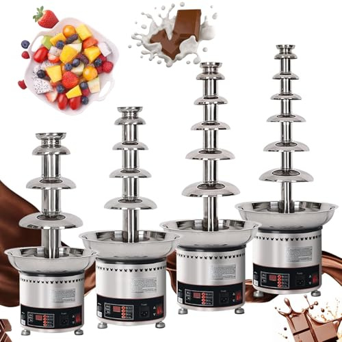 asdchZen Máquina Comercial para Fuente De Chocolate - Cascada De Fondue Profesional con Control De Temperatura Ajustable, Ideal para Bodas, Restaurantes Y Bufés, 6 Niveles