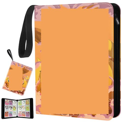 LZSIG Raccoglitore per carte a 9 tasche, può contenere 1008 carte con 56 maniche rimovibili, libro sportivo con cerniera a 3 anelli compatibile con TCG, MTG e carte da gioco, album da collezione di
