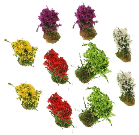 HOMSFOU Touffes De Gazon Synthétique en Résine 10 Pièces Multicolores pour Modélisme Paysager, Décoration De Maquettes, Bricolage Miniature pour Amateurs, Usage Intérieur Et Extérieur