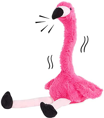 Stylebest Flamant Parlant Qui Répète Ce Que Vous Dites en Tournant Le Jouet animé Interactif électrique Parlant en Peluche, Cadeaux de Copain pour Les Tout-Petits, Anniversaire, Festival,
