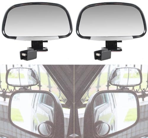 Alvorox Toter-Winkel-Spiegel für Autos - 2Pack Toter Winkel Assistent Clips, zusatzspiegel auto außen konvexer Weitwinkelspiegel für Rücksicht, Einparkhilfe und Seitenansicht (Schwarz)
