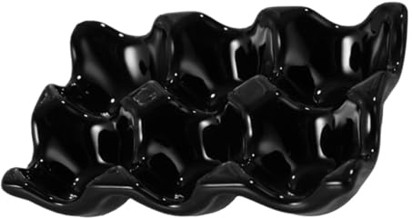 Portauova in Ceramica Nero, Vassoio da Banco per Uova | Contenitore per Uova Sode, Espositore da Tavolo, Supporto Decorativo, per Cucina e Pasqua