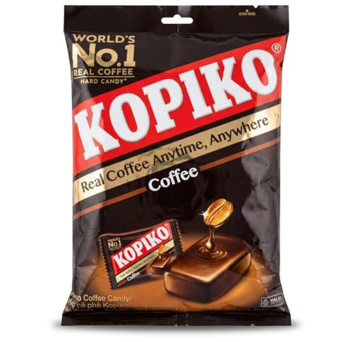 Kopiko Coffee Candy 1 kg (300 Caramelos) - Caramelos de Café - Sabor Intenso - Gran Formato para Compartir - Dulce Halal