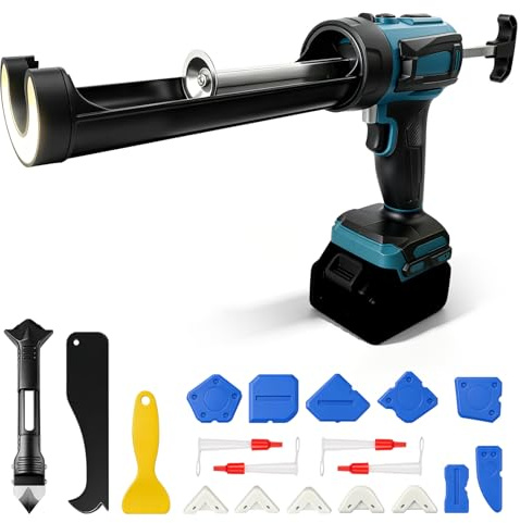Batteripatronpress för Makita 18 V, anti-droppfunktion och LED-ljus, 4-stegs hastighetskontroll – perfekt för golvplattor, tätning och renovering (utan batteri) (blå)