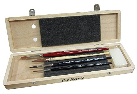Da Vinci 5279 Serie Aquarellpinsel Set, Holz, braun, schwarz/rot, 30 x 30 x 30 cm