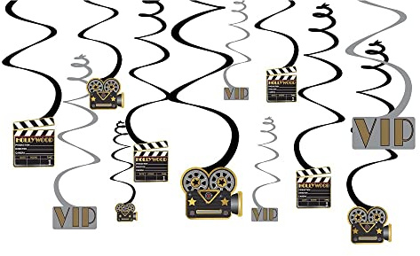 Hollywood G&G Swirls Decorations (12 pk) - Glitz & Glam
