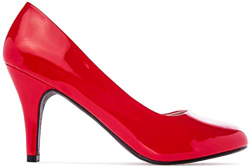 Andrés Machado - Élégants Escarpins rétro pour Femme/Adolescent pour l´été et l´Hiver - AM422 - Bout Arrondi - Talons Moyens Fins - Tailles 32 à 46 EU