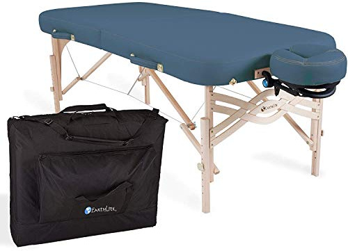 EarthLite Premium Portable Massageliege Paket Spirit – Spa-Level Komfort, Deluxe-Dämpfung inkl. Flex-Rest Gesichtswiege & Strata Gesichtskissen, Tragetasche (76,2 x 185,4 cm)
