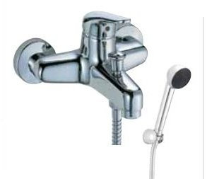 TEOREMA Miscelatore bagno doccia vasca esterno parete rubinetto soffione 150