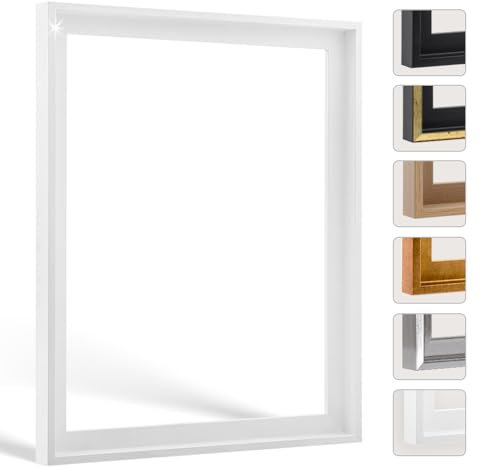 Bildershop-24 Schattenfugenrahmen Lemgo für Keilrahmenbilder und Leinwände 80x120cm Weiß Hochglanz