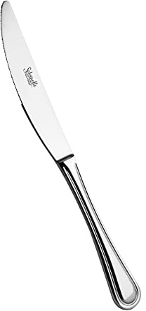 Salvinelli Queen Set Coltello da tavola Acciaio Inox 18/10, Coltello Forgiato 12 Pezzi, Spessore 2,5 mm, Made in Italy, Finitura lucida