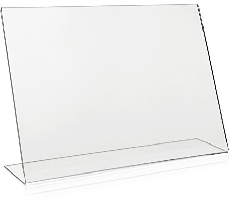 PLEXIGLAS - Espositore a L, formato DIN A3, formato orizzontale, da tavolo