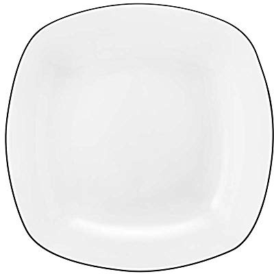 Seltmann Lido Suppenteller, Eckig, Schwarz, 21cm, 6-teilig