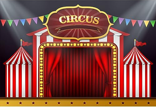 YongFoto Toile de fond 3 x 2 m Motif cirque pour décoration de fêtes et événements Pour studio photo