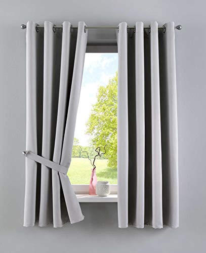 Gardinenbox Vorhänge Blickdicht »Newyork« Grau HxB 160x140 cm 2er-Pack Thermo-Gardinen Verdunkelungsvorhang Blackout Ösen schalldämmend ÖKOTEX UV-Schutz Raffhalter, 201920600-2
