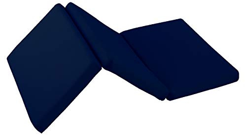 MICAMAMELLAMA Materasso in schiuma 60 x 120 grosso, 6 cm, per culla da viaggio pieghevole in 3 parti, fodera 3D antisoffocamento, inclusa la borsa da trasporto. (Blu marino)