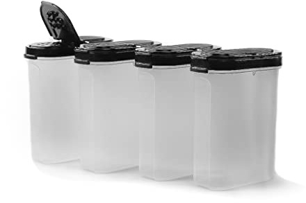 Tupperware Gewürz-Riese 270 ml (4) schwarz Gewürz Behälter Gewürzbehälter groß