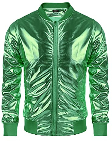 COOFANDY Mens Zip Up Sweater Jacket Waffle Sweatshirt Knit Bomber Lightweight Casual Jackets, Green, XXL