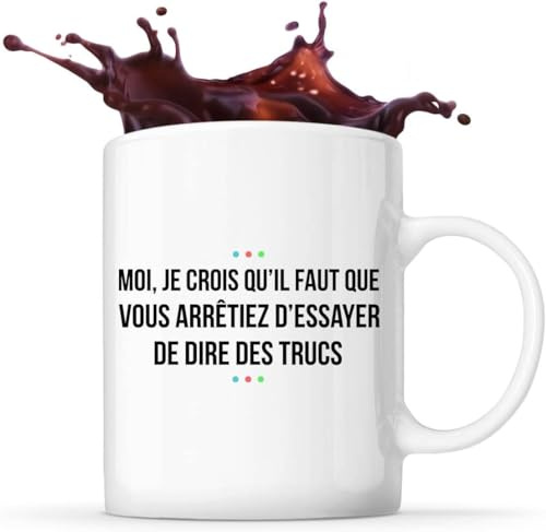 Planetee Mug Répliques (Mug Dire des Trucs Blanc)