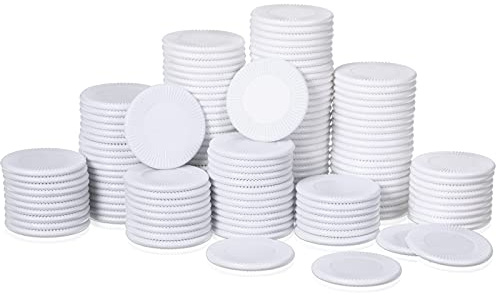 Skylety 200 Stücke 22 mm/ 0,87 Zoll Plastik Pokerchips Weiße Plastik Zählchips Kleine Plastik Lernzähler Leere Zählchips Scheiben Bingo Chip Zähl Scheiben Marker für Pokerchips Spielchips