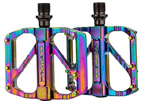 Sharplace Mountainbike Pedale Bunte MTB Pedale Fahrrad Flat Pedals Aluminium 9/16 3 Lager Leicht für Road Mountain BMX MTB Fahrrad Ersatzteile