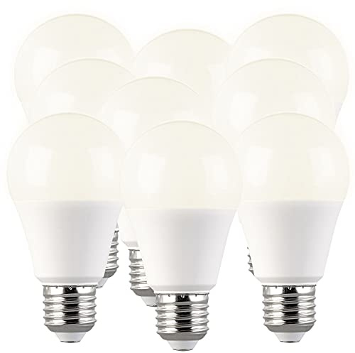Luminea High Power LED Lampe E27: 9er-Set LED-Lampen, E, 9 W, E27, warmweiß, 3000 K (LED Tropfenlampe warmweiß, Sparlampe, Wohnzimmerleuchten)