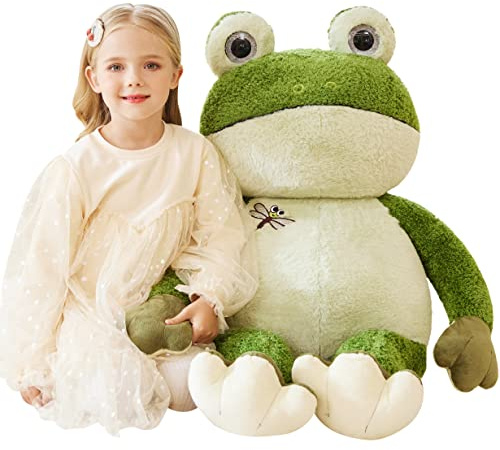 EARTHSOUND Grenouille Peluche Géant Animal Jouet,78cm Gros Grand Grenouille Animaux Géante XL XXL Peluche Mignon,Cadeaux pour Les Enfants