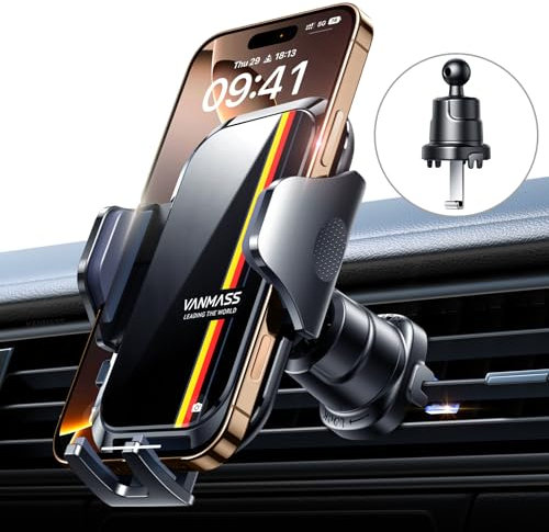 VANMASS 2025 Upgrade【Militär-Klasse】Handyhalterung Auto Lüftungshaken Bombenfest Handyhalter 360°Drehbar Autohalterung 100% Silikonschutz Kfz Smartphone Halterung Auto für iPhone 17 Pro 16 Samsung usw