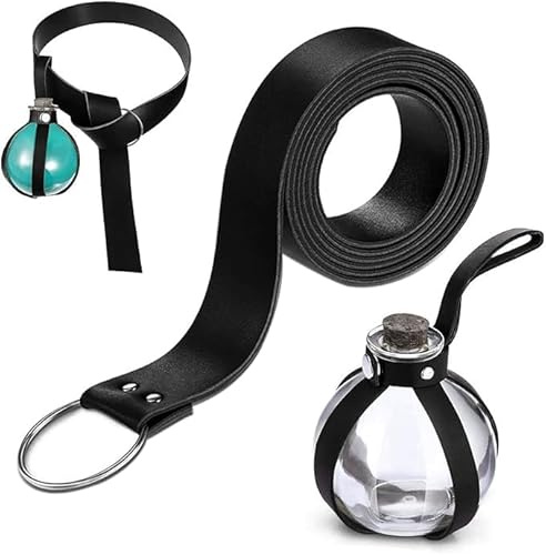 RoserRose Halloween Nekromanten Anzug, Mittelalter Kleidung, mit 250ml Zaubertrank FläSchchen, Mittelalter GüRtel, GüRtelschlaufe, für Cosplay, Zauberer, Hexe KostüM ZubehöR