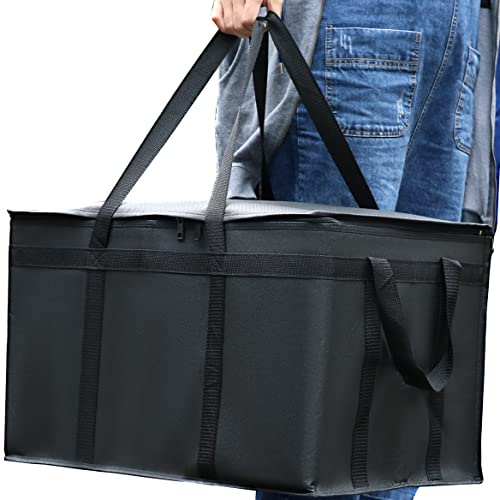 Ein Satz von 2 ,82L kühltasche groß gross kühlbox einkaufskorb isolierte Große XL kühlkorb isolierbox ice bag 10 styroporbox picknicktasche bierkasten einkaufstasche faltbar thermotasche 20 15 Schwarz