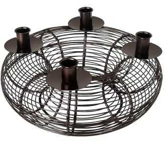 Sesua Adventskranz Metall Silber ⌀ 31cm Weihnachtskranz Deko Kranz Kerzenständer Kerzenhalter