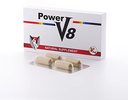 Power V8 x 4 Kapseln Präparat für Männer - mit Ginseng, Ginkgo