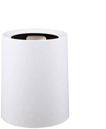 yixinzi-2024 Bote de Basura Cubo de Basura con Tapa giratoria for Dormitorio, hogar, Cocina, Sala de Estar, baño, Oficina, luz Creativa de Lujo, Alto Valor de Color Papeleras(Blanco,Grande)