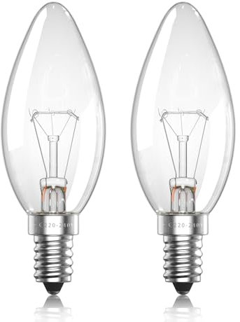 BrightArk E14 Candle Bulb 28W Dimmable C35, Warm White 2700K Small Edison Screw, AC220-240V SES for Ceiling Chandelier, Wall Light, Desk Lamp, Pack of 2