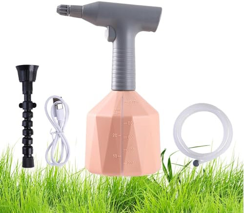 Bexdug Regadera eléctrica de Mano,Regadera eléctrica, Regadera automática de 1 litro con tubería de A de 8,2 pies, Regadera, Plant Mister, pulverizador con batería Recargable para jardín,