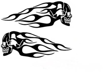 Cretassion 2 Stück Universell Schädel Aufkleber Motorrad, Vinyl Skull Aufkleber Auto Wasserdicht, Totenkopf Stickers für Autos, Motorräder, Helme, Kühlschränke Schwarz