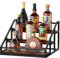 TJ.MOREE Scaffale a 3 ripiani per bottiglie di liquore per whisky e liquori, mensole da bar retrò