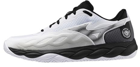 Mizuno Wave Enforce Court AC Men's Tennis Shoe, All Court Tennis Shoe, White-Black, US Mens 8.5