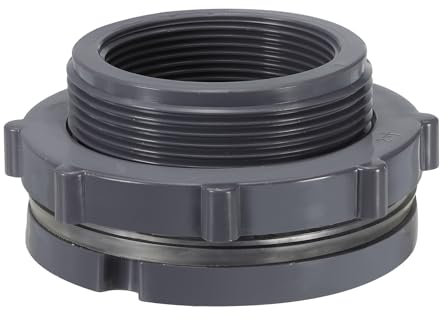 PATIKIL Raccordo PVC A Parete NPT 2 Femmina x NPT 2.5 Maschio, Raccordo Doppia Filettatura per Serbatoi Acqua con Guarnizione per Secchi Pioggia, Lavelli, Acquari, Grigio
